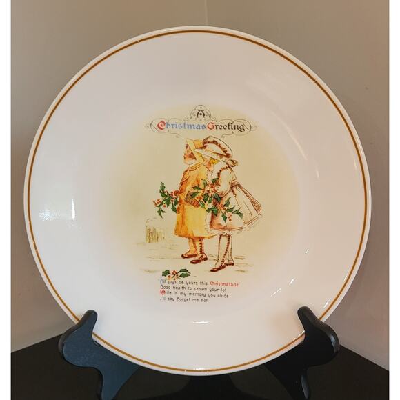 Vintage Corelle Christmas Greeting Plate Holiday Collectible Winter Scene - Picture 1 of 10